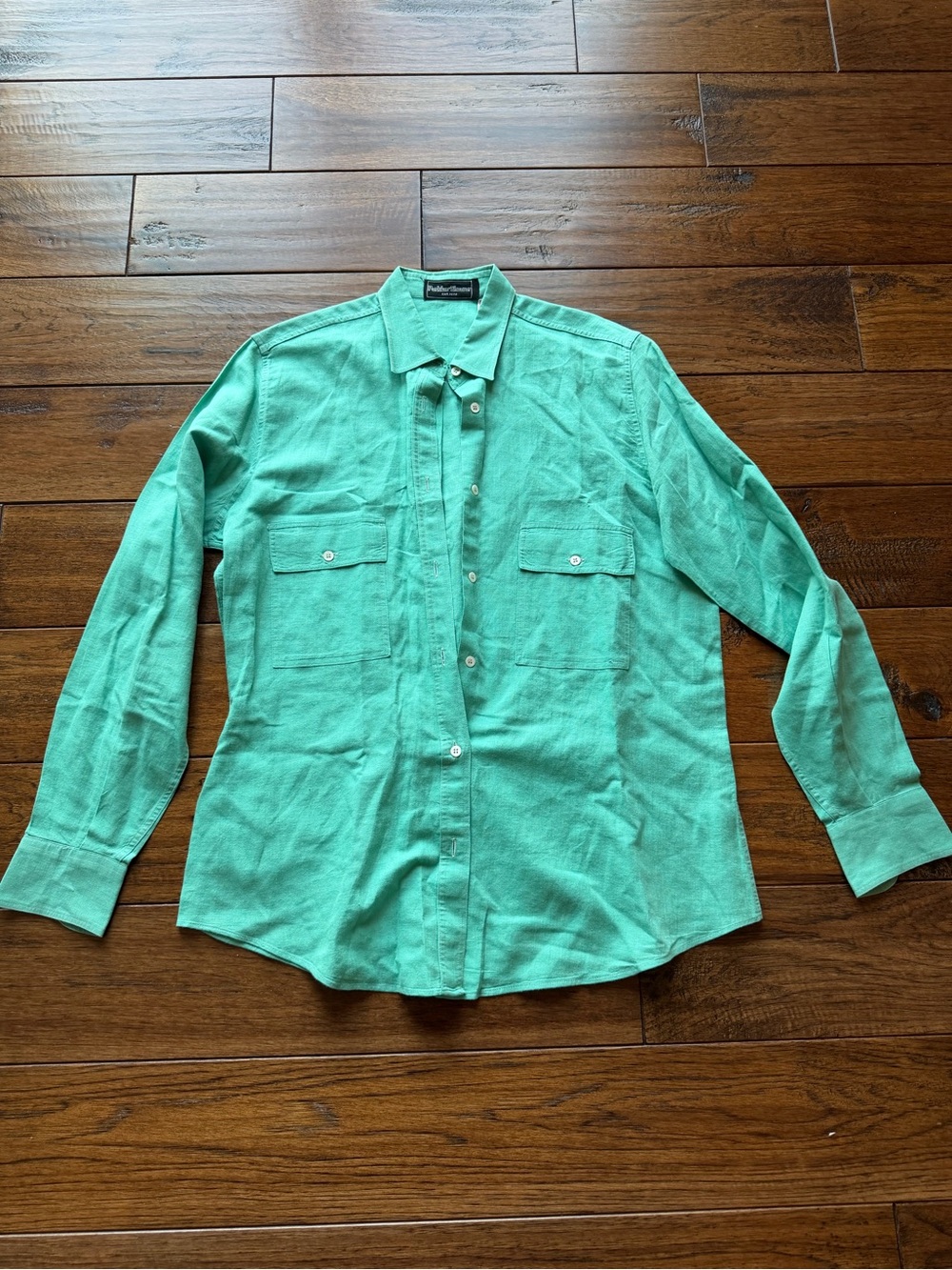 Peter Millar Seafoam Green Long-Sleeve Button-Down Casual Shirt
